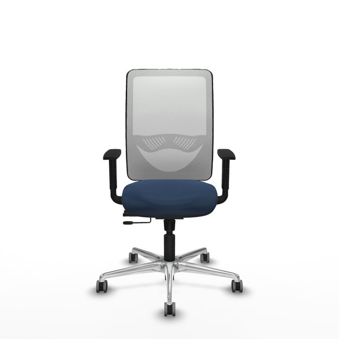PIQUERAS Y CRESPO Silla de oficina Zulema con mecanismo Sincro/Traslack Azul marino y Blanco