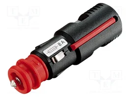 PRO CAR Enchufe de mechero de coche con borna de tornillo 8A negro