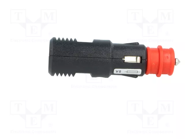 PRO CAR Enchufe de mechero de coche con borna de tornillo 8A negro