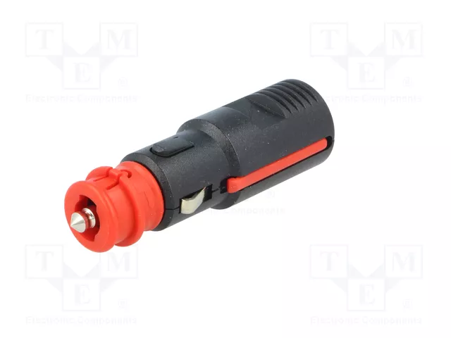 PRO CAR Enchufe de mechero de coche con borna de tornillo 8A negro
