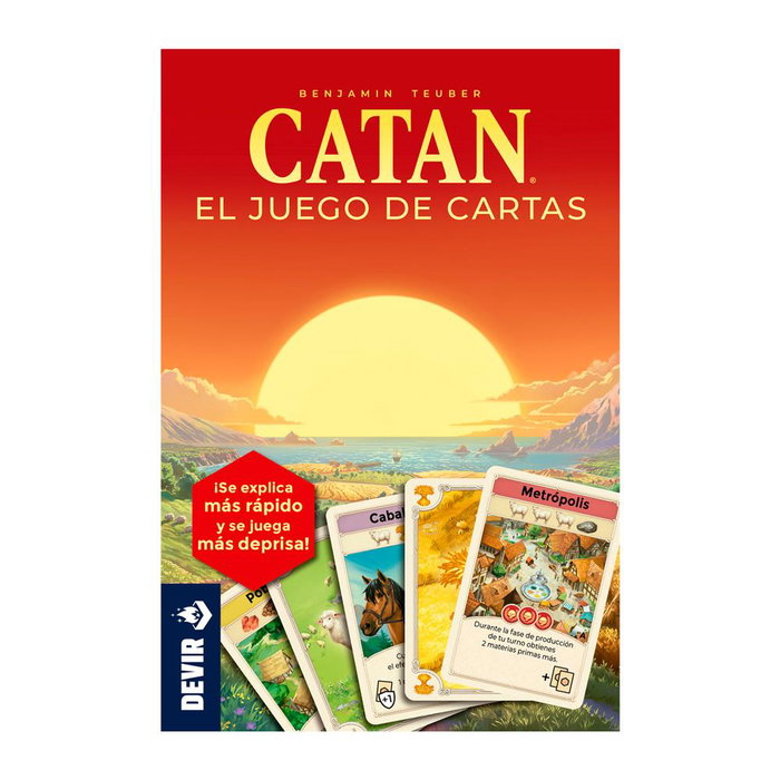 Devir - Catan Juego de Cartas, Juego de Estrategia y Recursos Portátil para 2-4 Jugadores a Partir de 10 Años, por Klaus Teuber, Editorial Kosmos