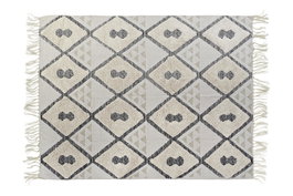 DKD Home Decor Alfombra Moderno Beige 230 x 160 cm Algodon Polyester Rombos