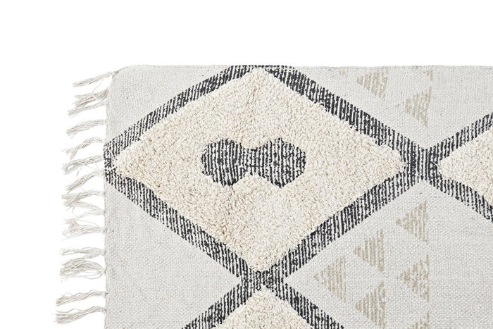 DKD Home Decor Alfombra Moderno Beige 230 x 160 cm Algodon Polyester Rombos DKD Home Decor Alfombra Moderno Beige 230 x 160 cm Algodon Polyester Rombos