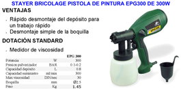 STAYER Pistola de pintura EPG300 300W