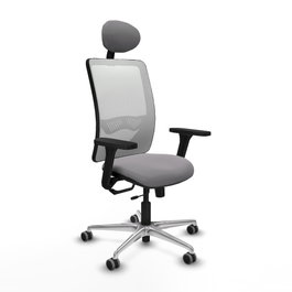PIQUERAS Y CRESPO Silla de oficina Zulema Gris/Blanco con Mecanismo Sincro/Traslack