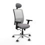 PIQUERAS Y CRESPO Silla de oficina Zulema Gris/Blanco con Mecanismo Sincro/Traslack