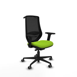 PIQUERAS Y CRESPO Silla de oficina Mardos con mecanismo Sincro/Traslack, Pistacho y Negro