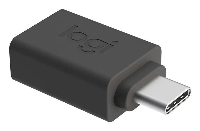 Logitech 956-000005 Adaptador USB-C (Macho) a USB-A (Hembra) - Grafito, USB 2.0, para Receptor Inalámbrico Unifying/Bolt