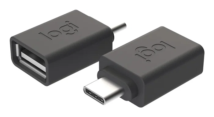 Logitech 956-000005 Adaptador USB-C (Macho) a USB-A (Hembra) - Grafito, USB 2.0, para Receptor Inalámbrico Unifying/Bolt