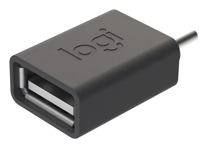 Logitech 956-000005 Adaptador USB-C (Macho) a USB-A (Hembra) - Grafito, USB 2.0, para Receptor Inalámbrico Unifying/Bolt