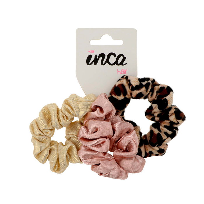Inca Coleteors Arrugados Scrunchies Animal Print - Set de 3 unidades para Niños