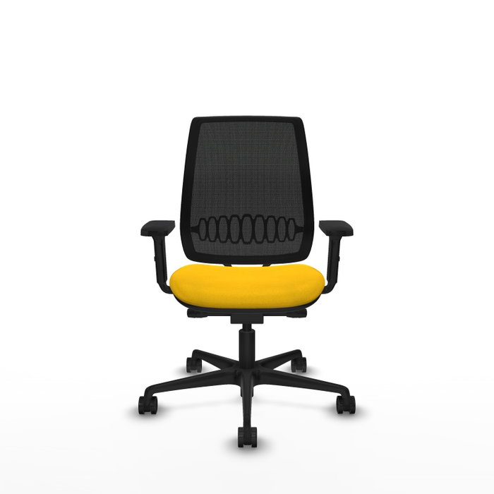 PIQUERAS Y CRESPO Silla de oficina Alares Traslack malla negra y acabado Bali amarillo PIQUERAS Y CRESPO Silla de oficina Alares Traslack malla negra y acabado Bali amarillo