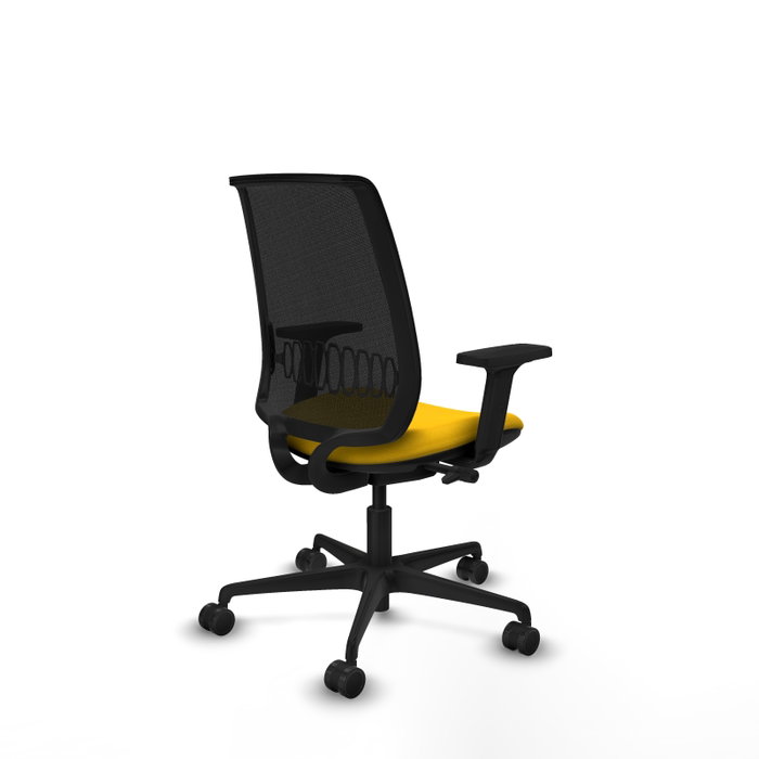 PIQUERAS Y CRESPO Silla de oficina Alares Traslack malla negra y acabado Bali amarillo PIQUERAS Y CRESPO Silla de oficina Alares Traslack malla negra y acabado Bali amarillo