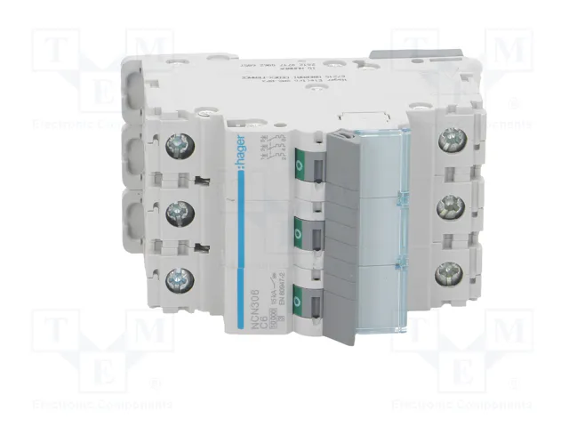 HAGER Interruptor magnetotérmico NCN 3 polos 6A 10kA