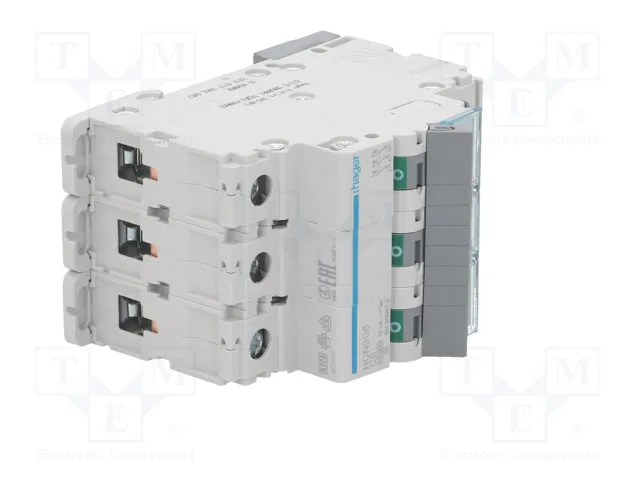 HAGER Interruptor magnetotérmico NCN 3 polos 6A 10kA