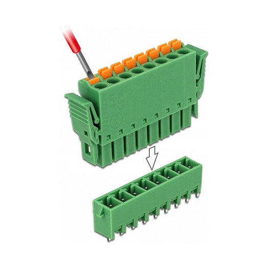 DeLOCK 65974 Bloque de terminales para placa 8 pines 3,81 mm vertical
