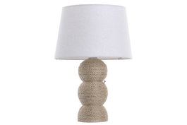 DKD Home Decor Lámpara de Sobremesa Cuerda Dolomita Natural