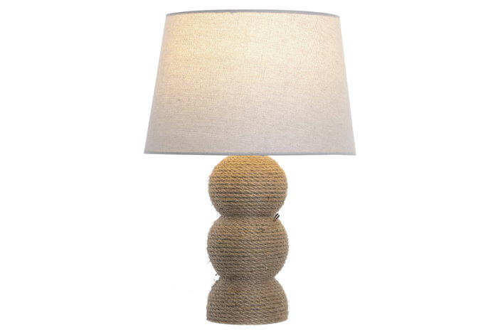 DKD Home Decor Lámpara de Sobremesa Cuerda Dolomita Natural