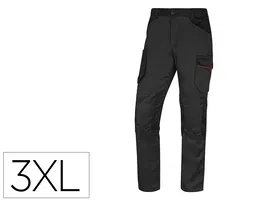 Deltaplus Pantalón de Trabajo Ajustado con Cintura Elástica y 7 Bolsillos Gris-Rojo Talla 3XL