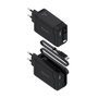 Aisens Cargador GaN 65W con Cable Retráctil USB-C y 3 Puertos, Negro