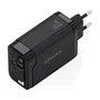 Aisens Cargador GaN 65W con Cable Retráctil USB-C y 3 Puertos