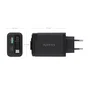 Aisens Cargador GaN 65W con Cable Retráctil USB-C y 3 Puertos