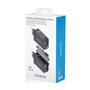 AISENS Cargador GaN 65W, USB-C PD3.0, USB-A QC3.0, Cable Retráctil, Negro