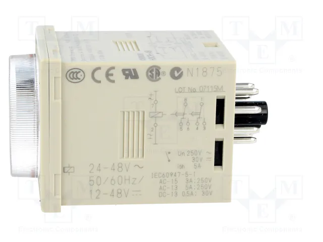 OMRON H3CR-A8 Relé de tiempo analógico 24-48VAC/12-48VDC DPDT