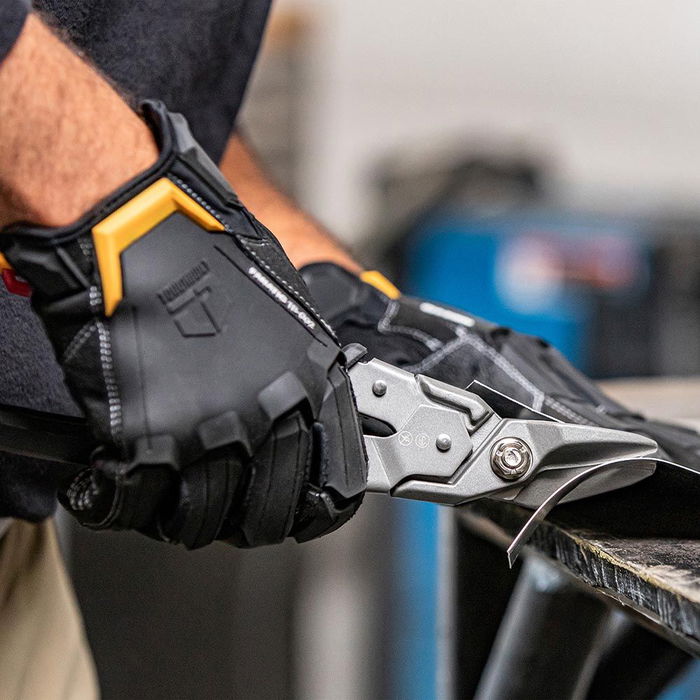 Toughbuilt Tijera Aviación Cortachapa Corte Izquierdo TB-H4-60-L, Acero Inoxidable Calibre 22, Acero Frío Calibre 18