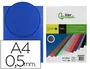 Liderpapel Tapas Polipropileno A4 0.5mm Azul Opaco Paquete 100 Unidades