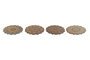 DKD Home Decor Salvamanteles Mandala Multicolor y Dorado, Pack de 4