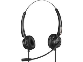 Sandberg Auriculares USB+RJ9/11 Headset Pro Stereo para Oficina y Trabajo con Micrófono Flexible y Conexión Inmediata