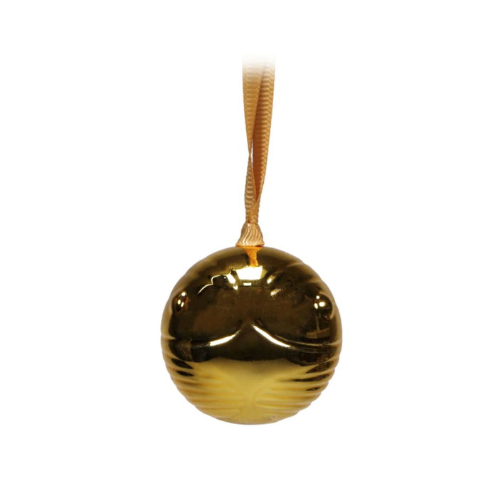 Half Moon Bay Decoración Navideña Snitch Dorada Harry Potter en 3D de Cerámica con Cinta para Árbol de Navidad