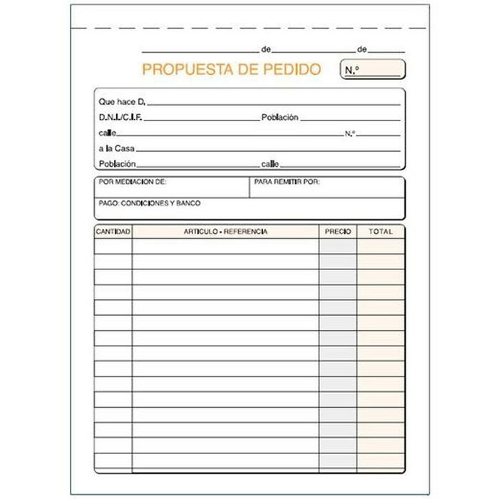 Talonarios Talonario Pedidos Cuarto Natural Duplicado Autocopia Talonarios Talonario Pedidos Cuarto Natural Duplicado Autocopia