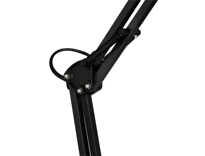 Q-Connect Polaris Lámpara de Escritorio con Brazo Doble y 3 Articulaciones, Estructura Metálica, Color Negro
