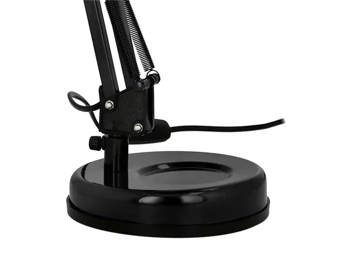 Q-Connect Polaris Lámpara de Escritorio con Brazo Doble y 3 Articulaciones, Estructura Metálica, Color Negro