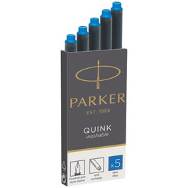 Parker 5 Cartuchos de Tinta Quink Azul Real Lavable