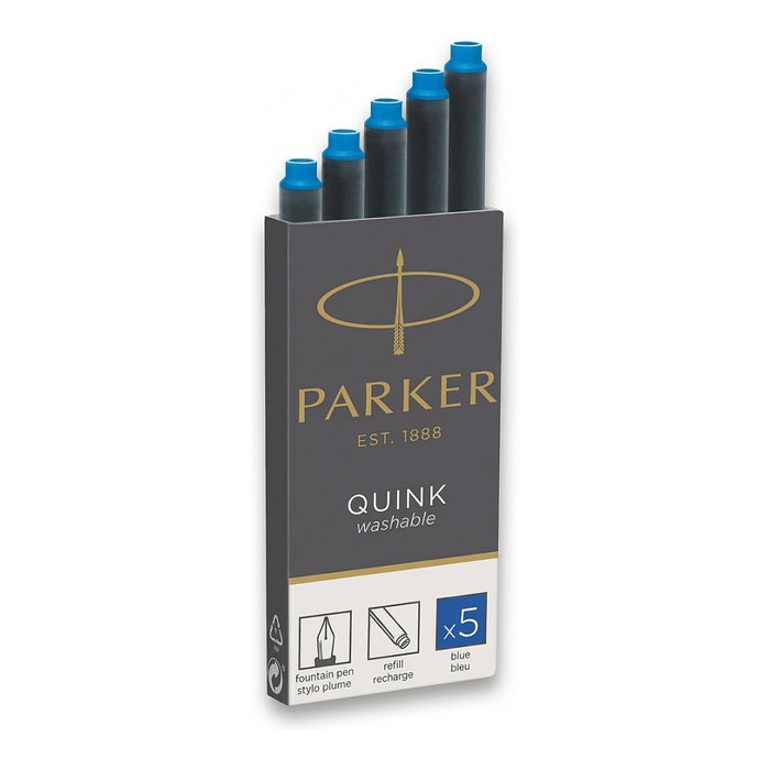 PARKER Cartuchos de tinta azul real para pluma estilográfica, pack de 5 PARKER Cartuchos de tinta azul real para pluma estilográfica, pack de 5