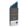 PARKER Cartuchos de tinta azul real para pluma estilográfica, pack de 5