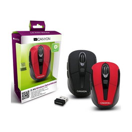 Canyon CNR-MSOW06B Ratón Óptico Inalámbrico RF 1600 DPI con 6 Botones Táctiles y Nanorreceptor USB, Color Negro