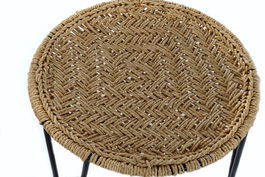 DKD Home Decor Bali 2020 Mesita Auxiliar Marron Negro Metal Cuerda 62 x 40.5 x 62 cm Set de 3