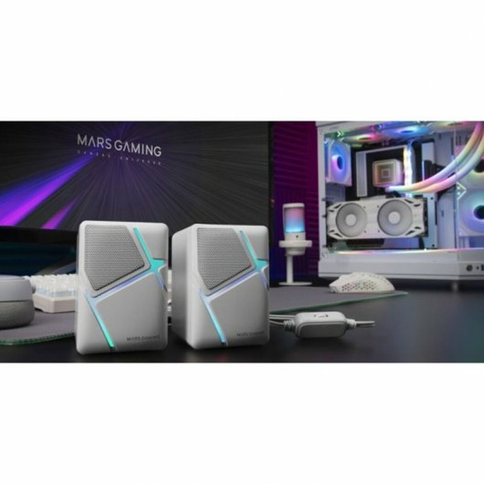 Mars Gaming MS-H Altavoces Gaming RGB 10W 2.0 Blancos
