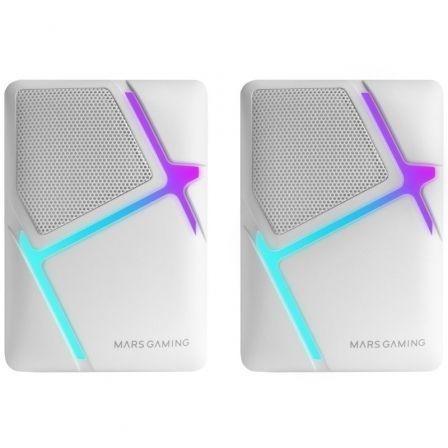 Mars Gaming Altavoces MS-H 10W 2.0 Blancos Sonido 3D Surround Iluminación RGB Flow Conexión Jack
