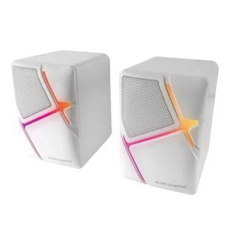 Mars Gaming Altavoces MS-H 10W 2.0 Blancos Sonido 3D Surround Iluminación RGB Flow Conexión Jack