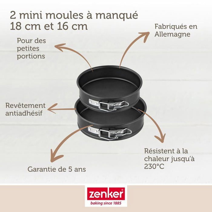 Zenker Juego de 2 mini moldes desmontables Especial Mini de 16 y 18 cm
