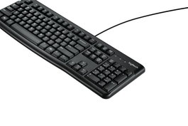 Logitech K120 Teclado USB para Oficina y Negocios, Diseño Resistente y Ergonómico, Teclado con Numpad para Windows, Blanco