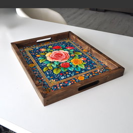 Aberto Design REF047 Bandeja de Madera Maciza 48 x 38 x 4 cm