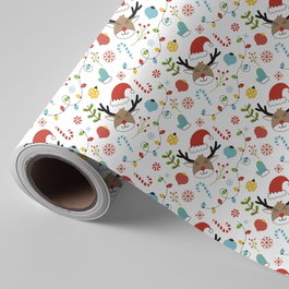 PRYSE Bobina de papel de regalo Navidad Rudolf 62cm x 4kg