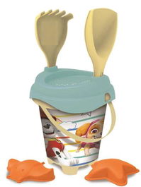 Paw Patrol Cubo Playa Castillo con Cedazo, Pala, Rastrillo y Moldes. 18 cm