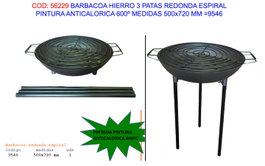 Barbacoa de hierro redondo espiral 500x720mm con pintura anticalórica